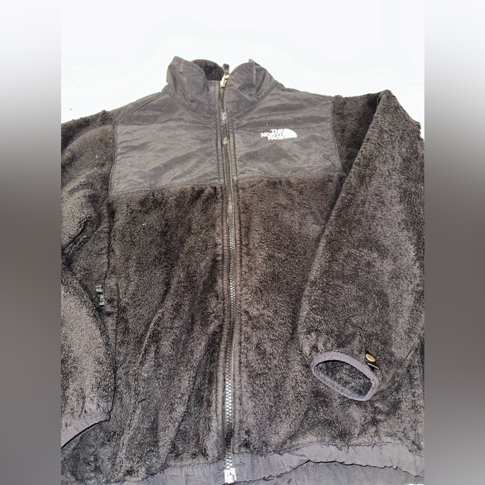 The North Face Jacket Girls XL (18) Osito Denali Fuzzy Fleece Black Long Sleeve